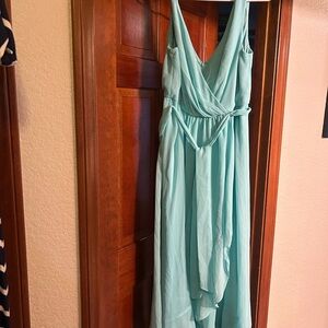 David's Bridal Light Blue High Low Dress